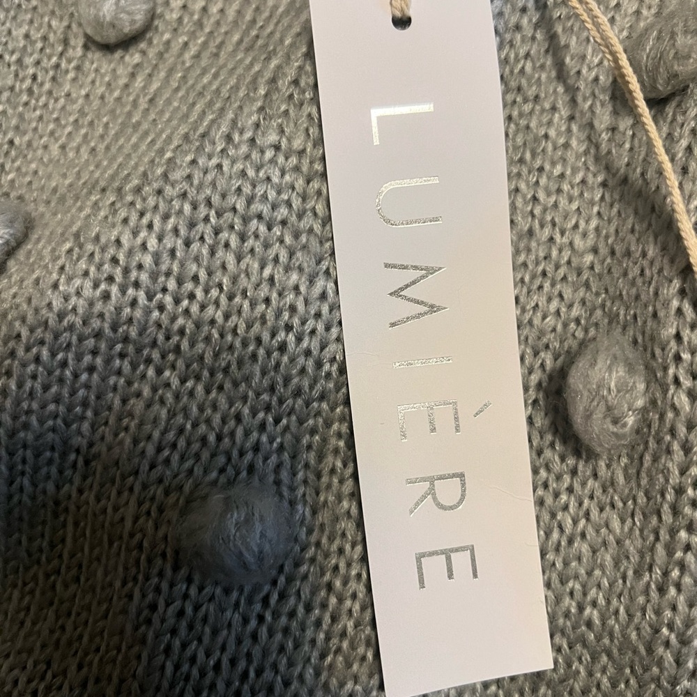 Lumiere Gray Pom-Pom Sweater - Picture 3 of 4